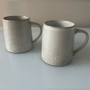 Hearth & Hand with Magnolia Etched Fan Stoneware Mug (Set of 2)